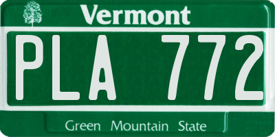 VT license plate PLA772