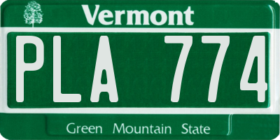 VT license plate PLA774