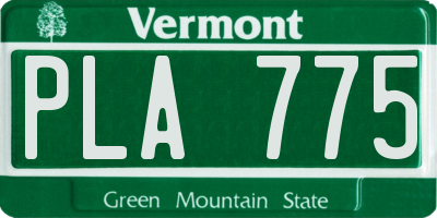 VT license plate PLA775