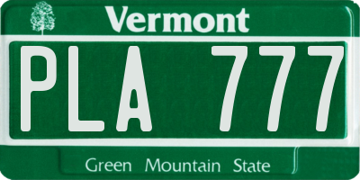 VT license plate PLA777
