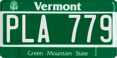 VT license plate PLA779
