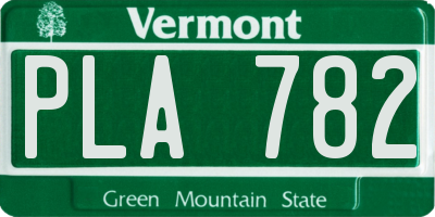 VT license plate PLA782