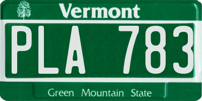 VT license plate PLA783