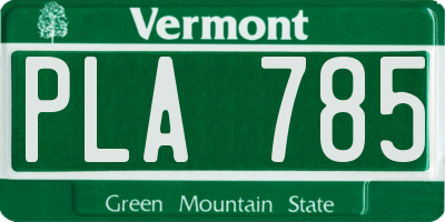 VT license plate PLA785