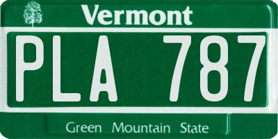 VT license plate PLA787