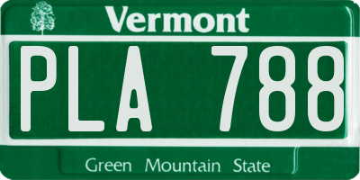 VT license plate PLA788