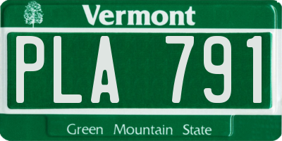 VT license plate PLA791