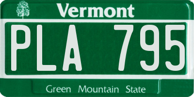 VT license plate PLA795