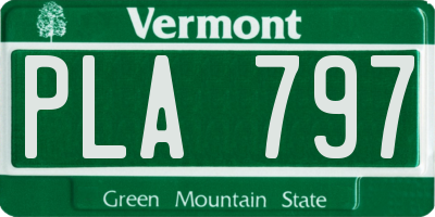 VT license plate PLA797