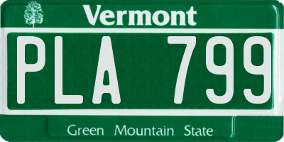 VT license plate PLA799
