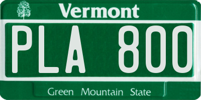 VT license plate PLA800