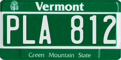 VT license plate PLA812