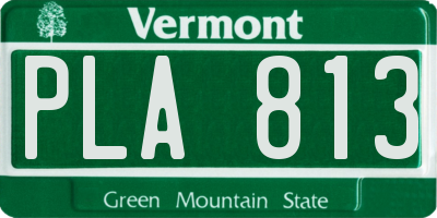VT license plate PLA813