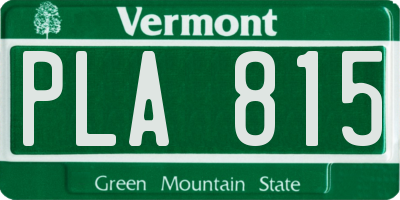 VT license plate PLA815