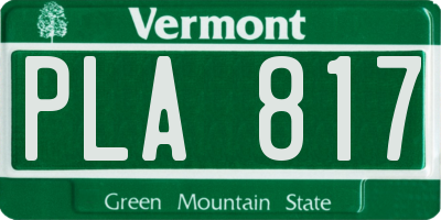 VT license plate PLA817