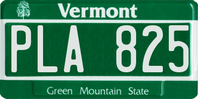 VT license plate PLA825