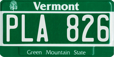 VT license plate PLA826