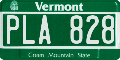 VT license plate PLA828