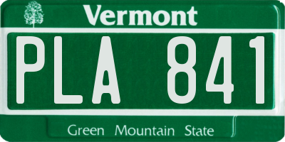 VT license plate PLA841