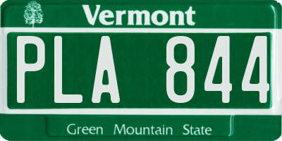 VT license plate PLA844