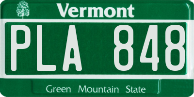 VT license plate PLA848