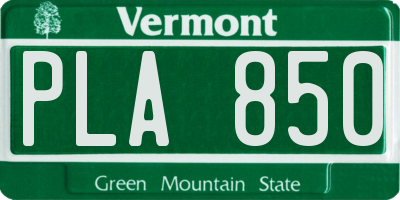 VT license plate PLA850