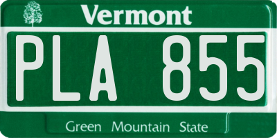VT license plate PLA855
