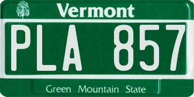 VT license plate PLA857