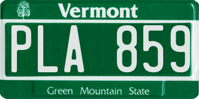 VT license plate PLA859