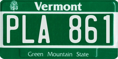 VT license plate PLA861