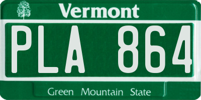 VT license plate PLA864