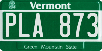 VT license plate PLA873