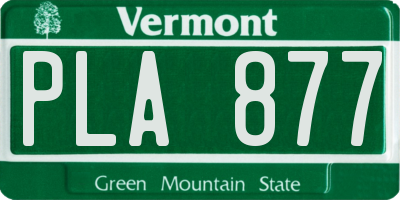 VT license plate PLA877
