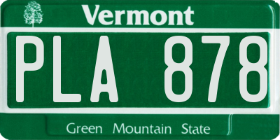 VT license plate PLA878