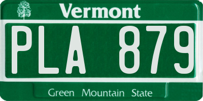 VT license plate PLA879