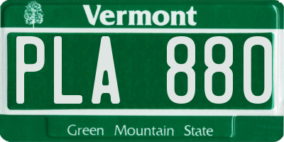 VT license plate PLA880