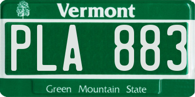 VT license plate PLA883