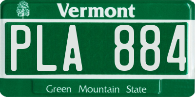 VT license plate PLA884