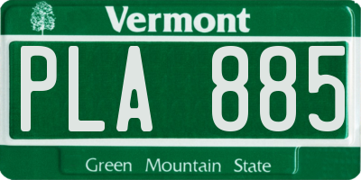 VT license plate PLA885