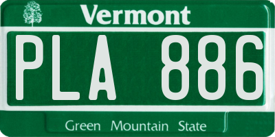 VT license plate PLA886