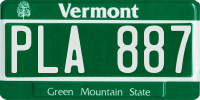 VT license plate PLA887
