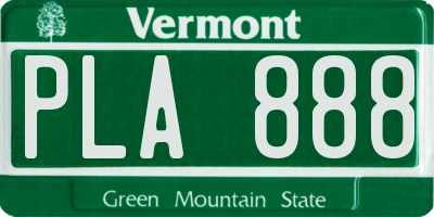 VT license plate PLA888