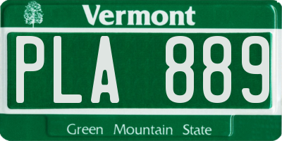 VT license plate PLA889