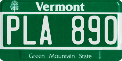 VT license plate PLA890