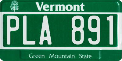 VT license plate PLA891