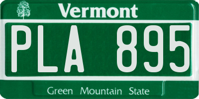 VT license plate PLA895