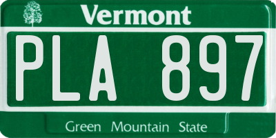 VT license plate PLA897