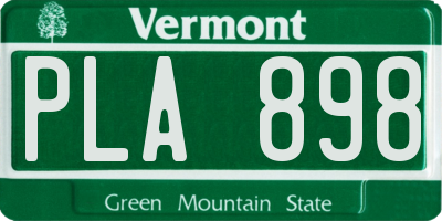VT license plate PLA898