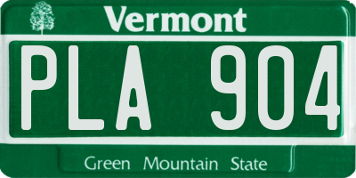 VT license plate PLA904
