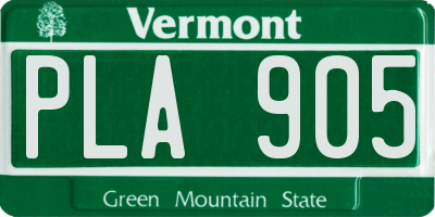 VT license plate PLA905